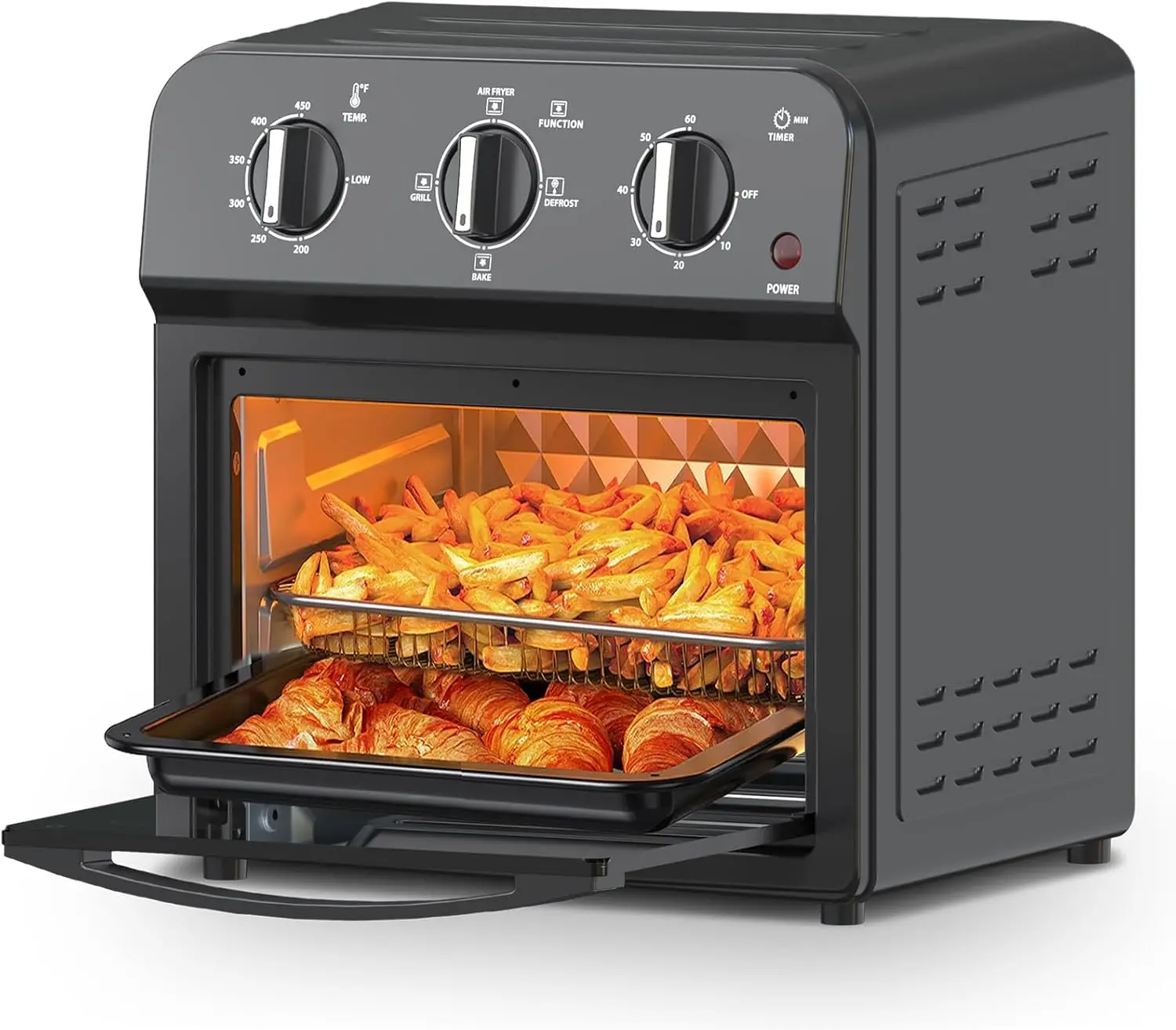 Large Capacity Air Fryer Toaster Oven Combo, 13QT Capacity, 360° Hot Air Circulation for Healthy Oil-Free Cooking, Multifunction