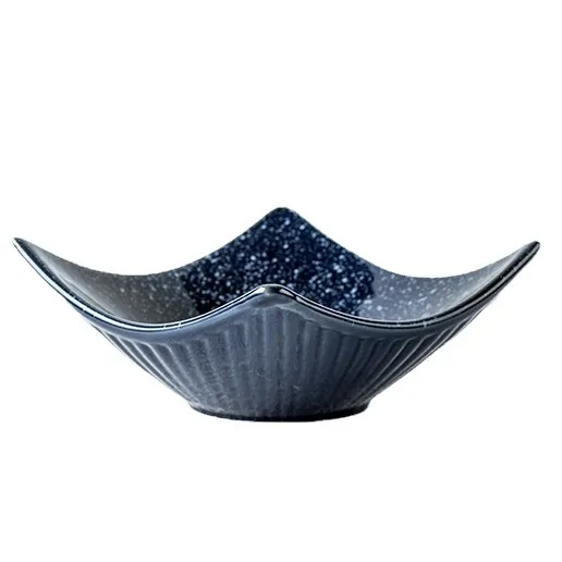 IrregularShape Ceramic Bowl, Salad & Dessert Bowl, Japanese Style Snack & Appetizer Dish, Minimalist Multi-Purpose Serving Bow