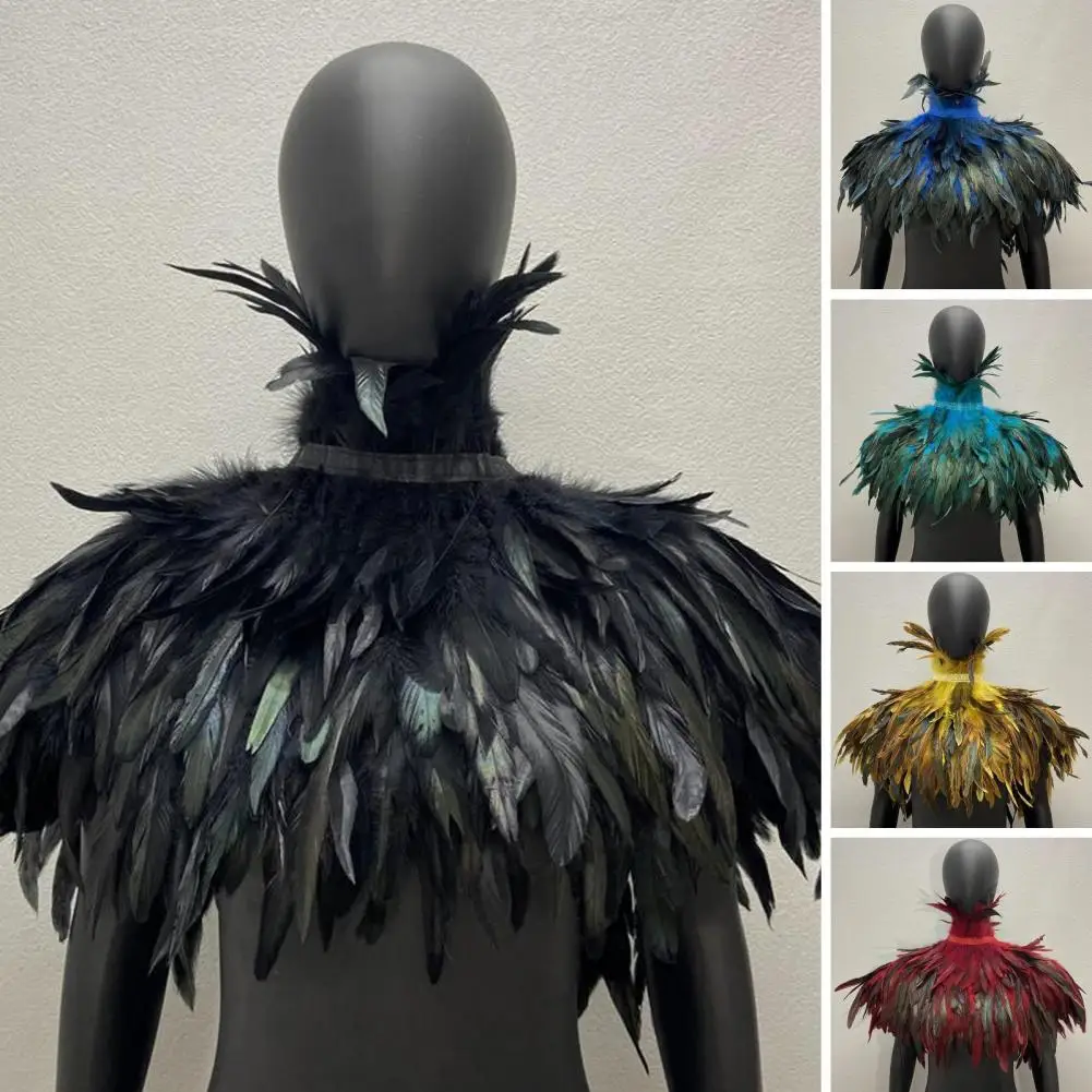 Special Occasions Feather Shawl Soft Feather Shrug Shawl for Cosplay Stage Performance Adjustable Collar for Dancer for Women