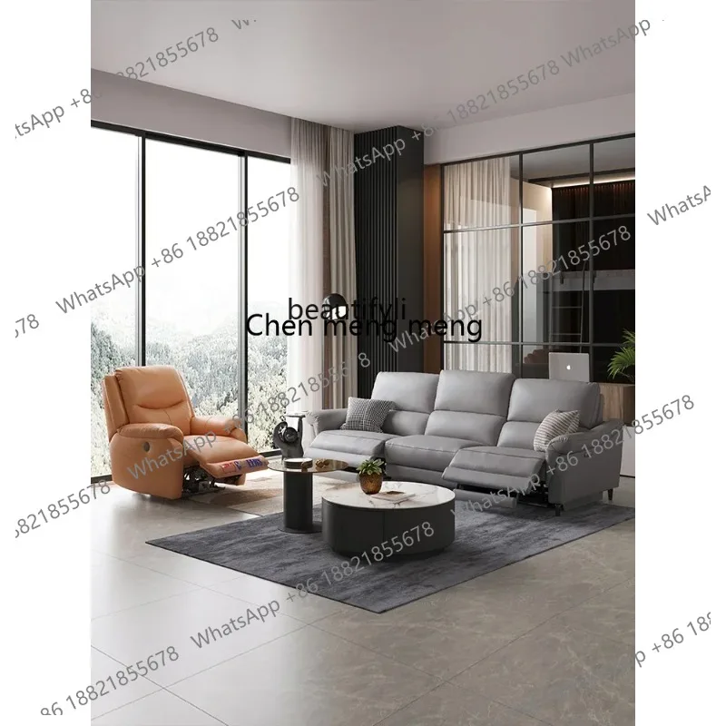 

New Arrivals First Class Leather Single Sofa Living Room Home Space Capsule Recliner Leisure Modern Minimalist S26