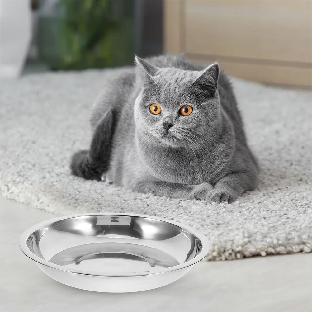 

4Pcs Stainless Steel Pet Feeding Bowls Shallow Cat Dog Dishes Wide Design Hygienic Safe Durable Shallow Cat Food Dish