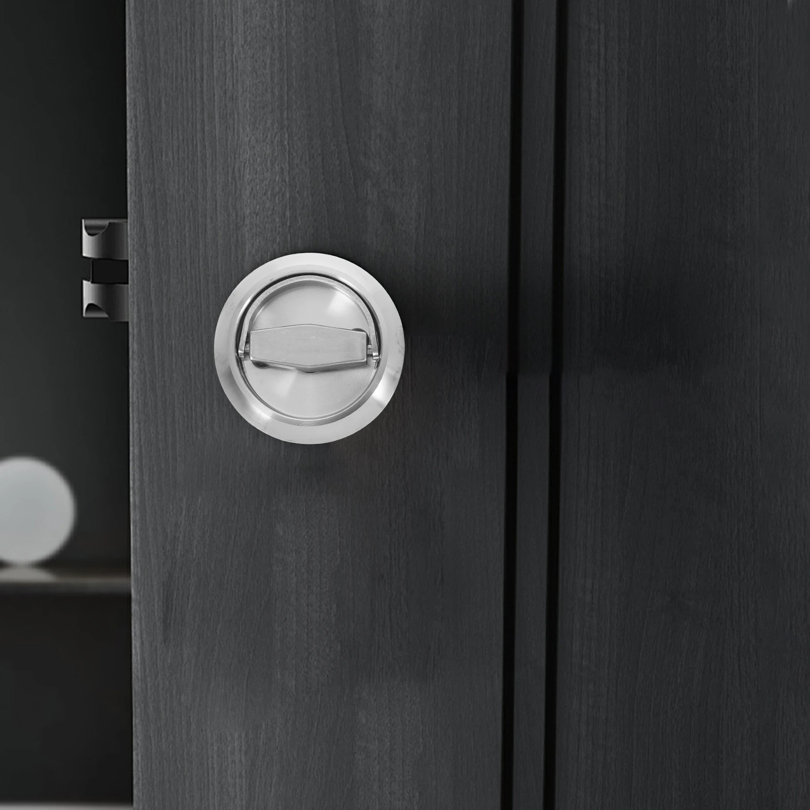 

2Pcs Stainless Steel Hidden Recessed Sliding Door Handles Concealed Flush Ring for Background Wall Modern Minimalist Design