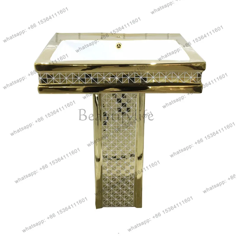 Colored gold washbasin gold split electroplated gold washbasin