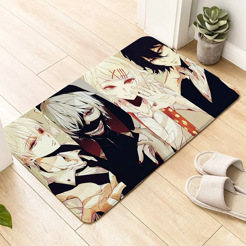 House Interior Entrance Mat D-Tokyo Ghoul Anime Carpets for Living Room Washable Non-slip Kitchen Rug Modern Home Decoration