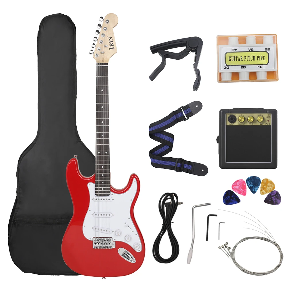 ST Electric Guitar 39 Inch 6 Strings 22 Frets Basswood Body Electric Guitar Guitarra With Bag Amp Picks Guitar Parts Accessories