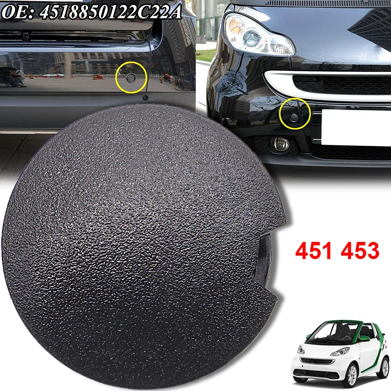 Car Front Rear Bumper Tow Hook Cover Cap For Mercedes Smart Fortwo 451 453 2009-2021 Trailer Hauling Eye Cover Lid Black White