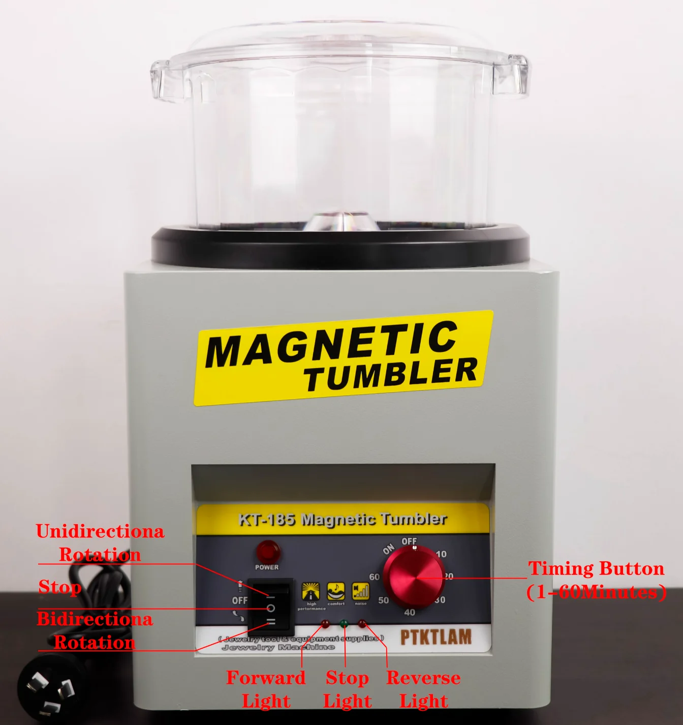 

KT185 Mini Jewelry Polisher Metal Finisher AC 110V/220V Gold Precision Parts Polishing Machine jewelry cleaning finishing tools