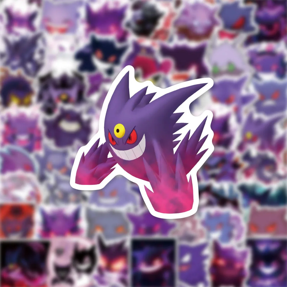 50 قطع الكرتون لطيف Gengar بوكيمون الكتابة على الجدران ملصقات الإبداعية مضحك DIY مقلمة الكمبيوتر المحمول الغيتار دفتر الشارات للماء