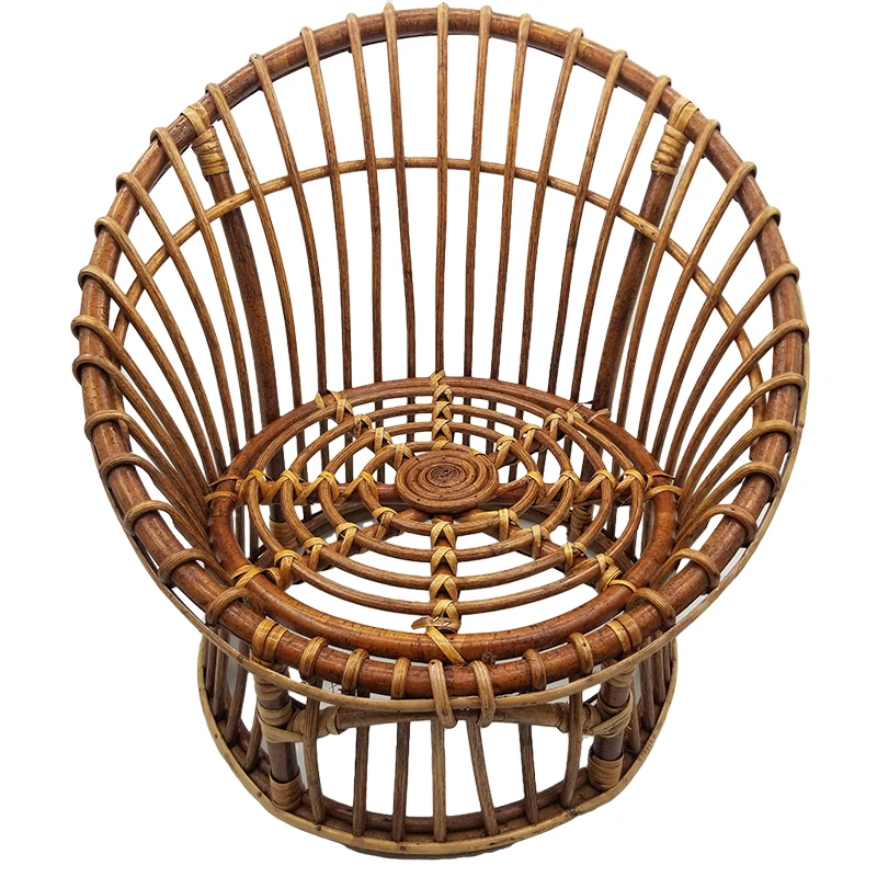 2022 Newborn Photography Props Handmade Round Rattan Chair Baby Bed Infant Photoshot Prop Shooting Studio Posing Accessories