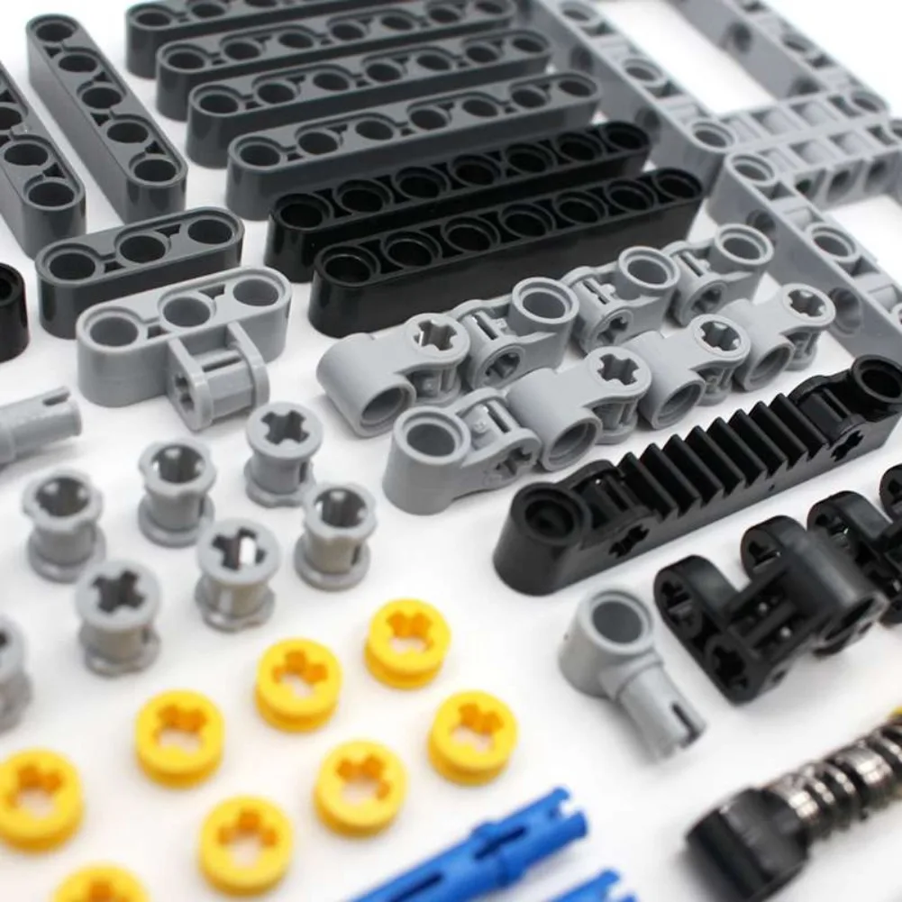 123PCS MOC Bulk Technical Parts Pin Beam Liftarm Axle Connector Panel Gears Building Blocks Bricks Car Set Suspension 3713 41677 view 3