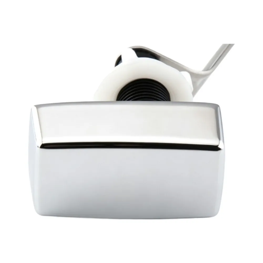 Square Chrome Toilet Flush Lever for Left-Side Mounting Includes Decorative Base Cover and Gasket 5x2.7x1.8cm Zinc Alloy 106g