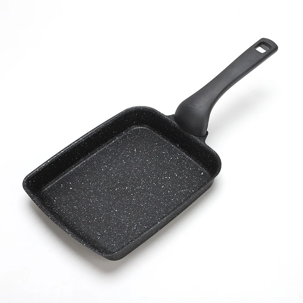 Japanese Style Tamagoyaki For Frying Pan 35x15cm Square Non-Stick Granite Coated Pan for Stovetop Cooking Black