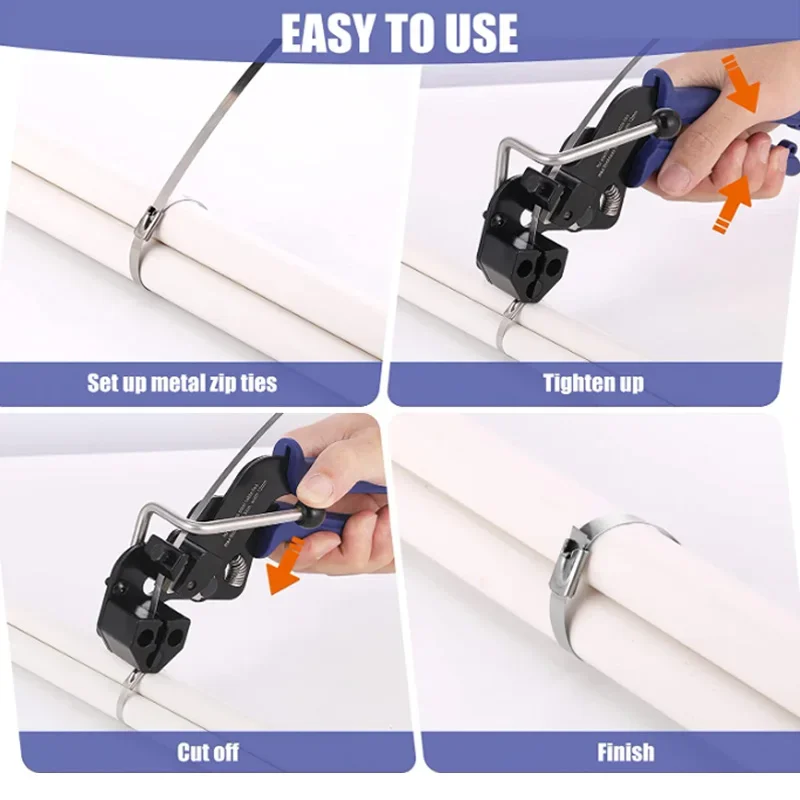 Cable Tie for Stainless Steel Tie Hand Fastening Tool High Quality Multi-Purpose Locking Wrap Strap Cutting Tension