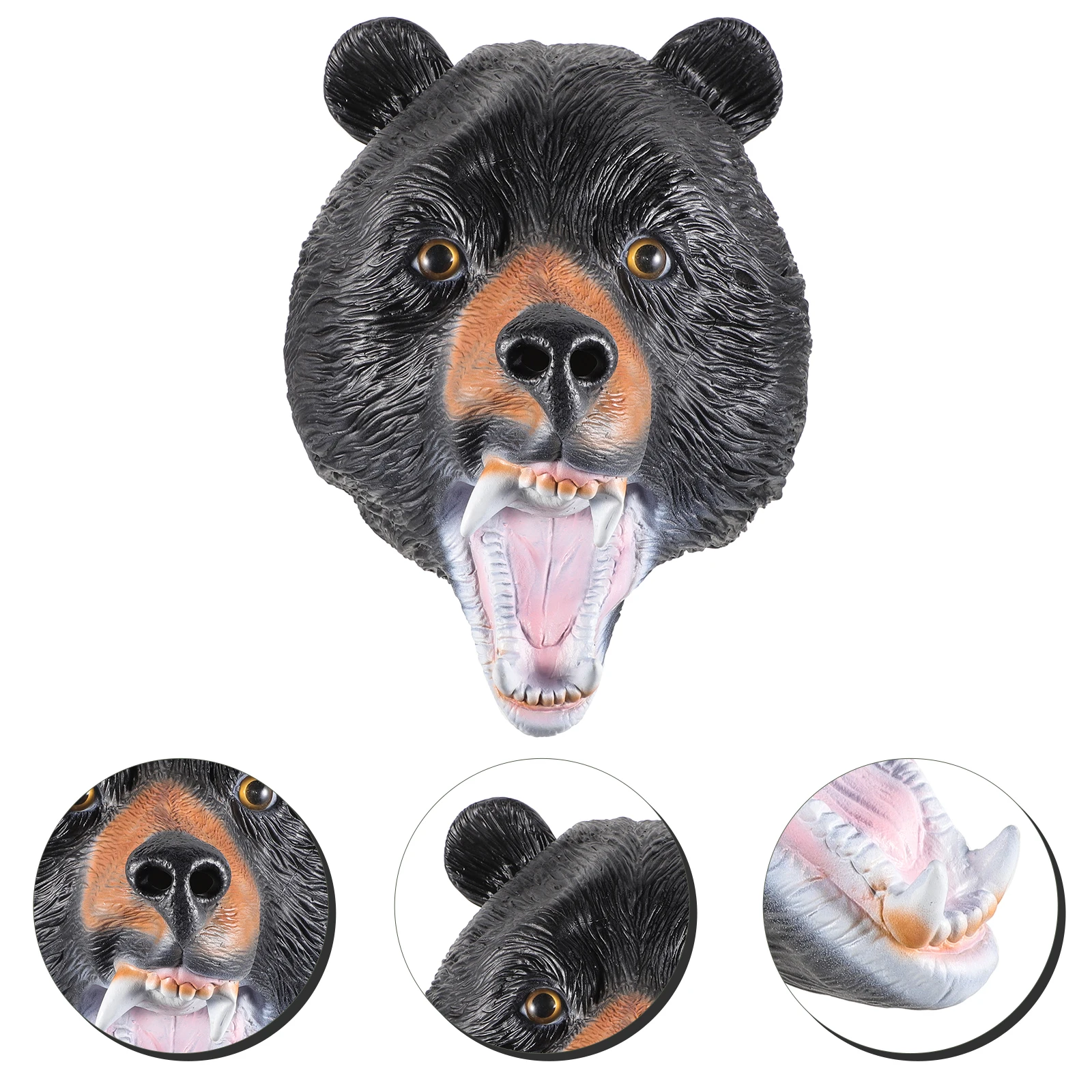 

Polar Bear Mask Head Adorable Masks for Adults Black Bear Design Comfortable Fabric Halloween Cosplay Props Party Accessories