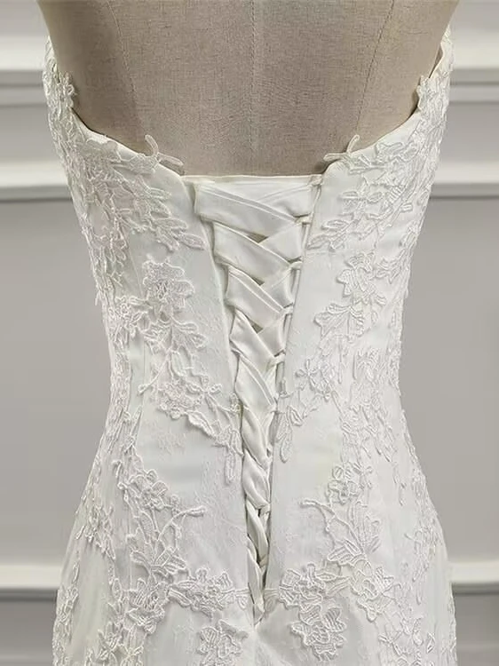 

Beach Wedding Dr Lace Slim Fit Fi Tail Bridal Gown oulder Bared Long Skirt Korean Sle for Young Women under 7