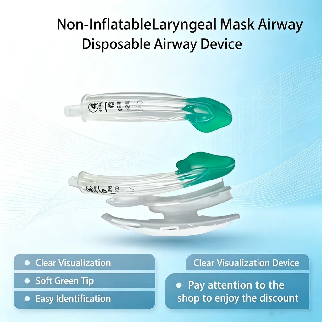 Single-Use Silicone Laryngeal Mask Airway Non-Inflatable Design, 3 Pieces Pack, Anesthesia Medical Consumable, Factory Fast Disp