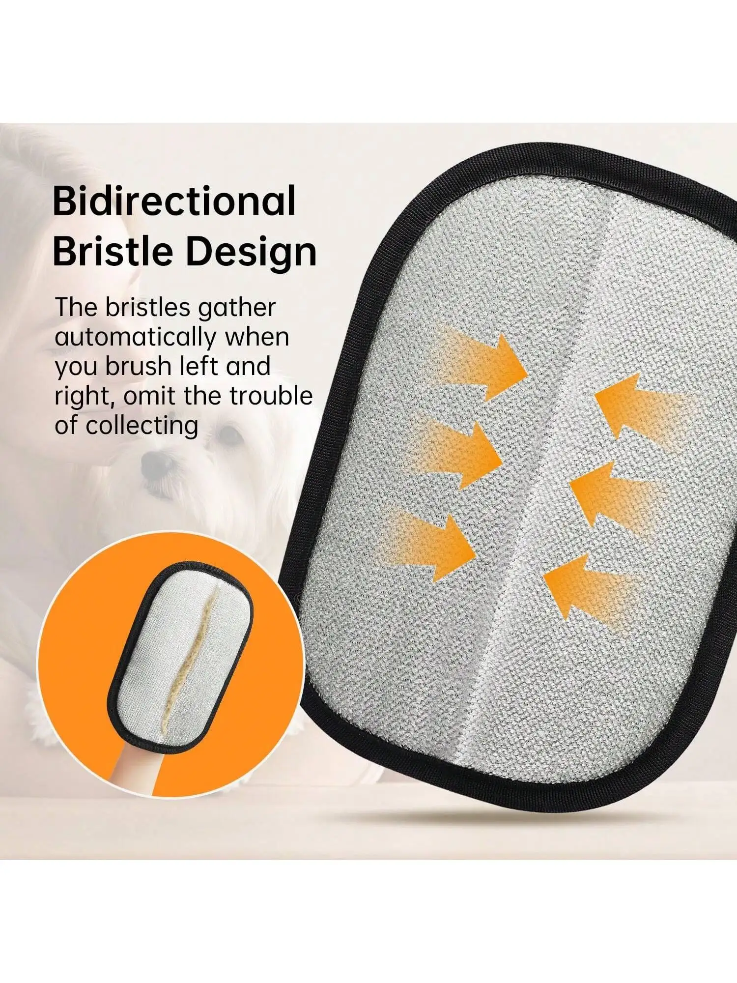 قطعتان من قفازات إزالة شعر الحيوانات الأليفة ضد الشحن الساكن، لفة قدم على كلا الجانبين، فرشاة شعر القطط، مناسبة للسجاد، أغطية السرير، Cl