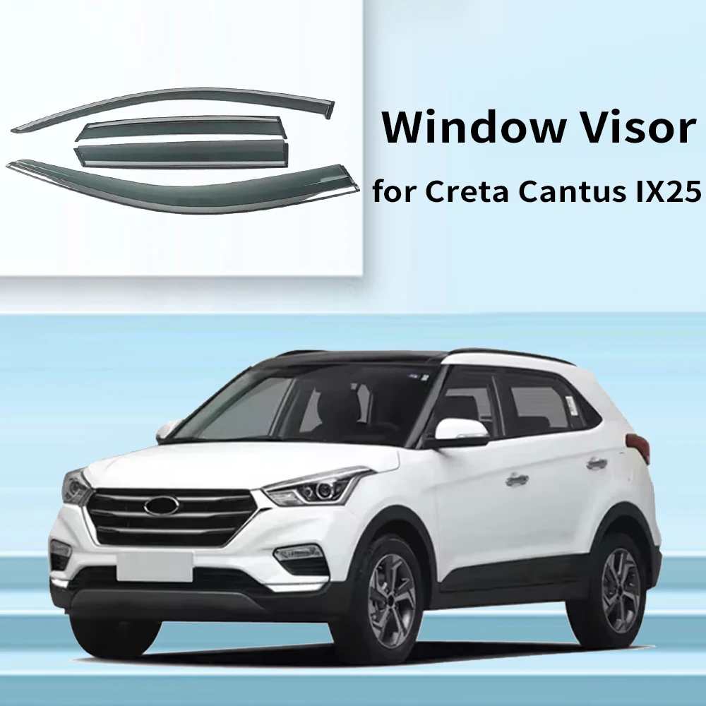 

Chrome Strips Rain Guards for HYUNDAI Creta Cantus IX25 2014-2019 Window Visor Wind Deflectors Door Visor Vent Shades Ventvisor