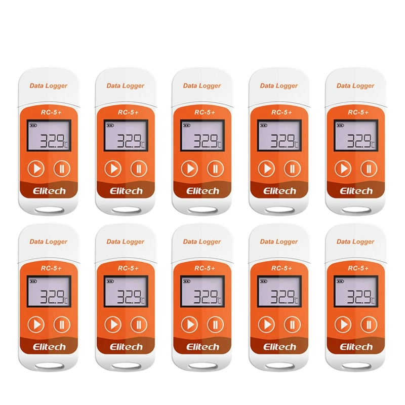 Elitech Usb Temperatura Data Logger Gravador Reutilizável para Refrigeração Transporte de Corrente Fria Rc5 Mais Pdf 32000 Pontos 10x