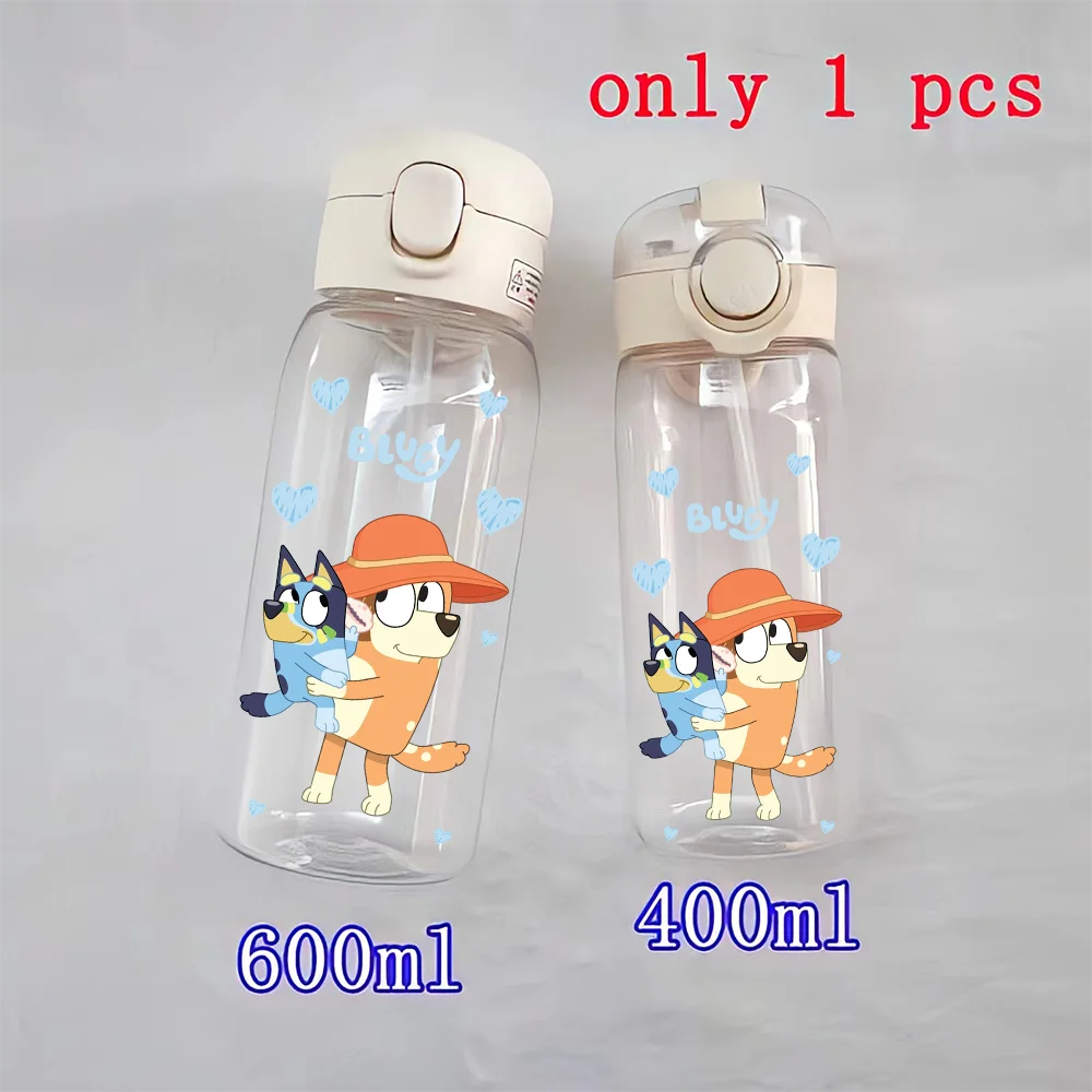 Large Capacity 400ml 600ml PC Safety Water Bottle Outdoor Portable Camping Travel Sports Water Cup Bingo Heeler Bandit Heeler