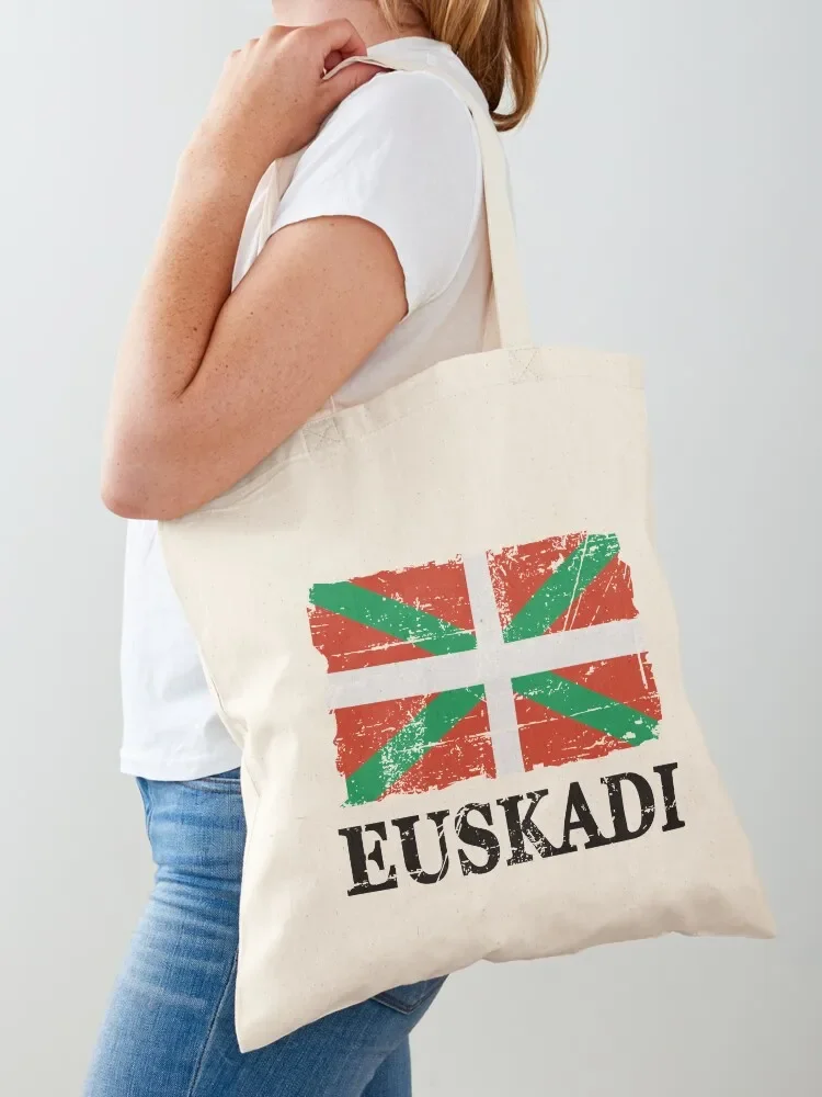 Flag of Euskadi - Vintage Look Tote Bag eco bag folding Women's beach bags Bag