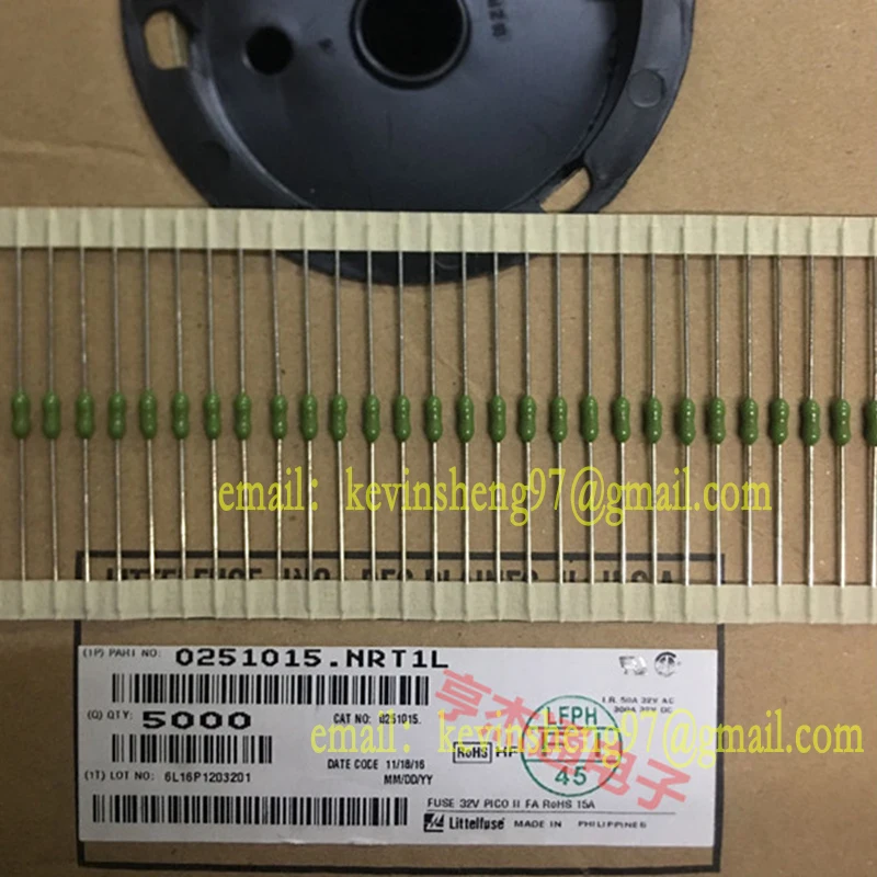 

20-5000 шт. оригинальный 0251015.NRT1L LF15A 125V 15A зеленый тип сопротивления предохранитель Экспресс-тип осевой предохранитель