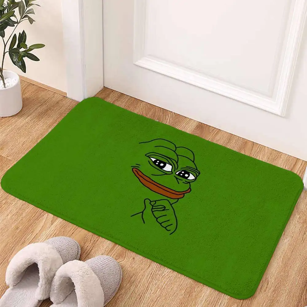 P-Pepe The F-Frog Tapis antidérapant pour salle de bain, paillasson de porte, tapis de décoration pour la maison, paillasson d'entrée, paillasson résistant aux rayures