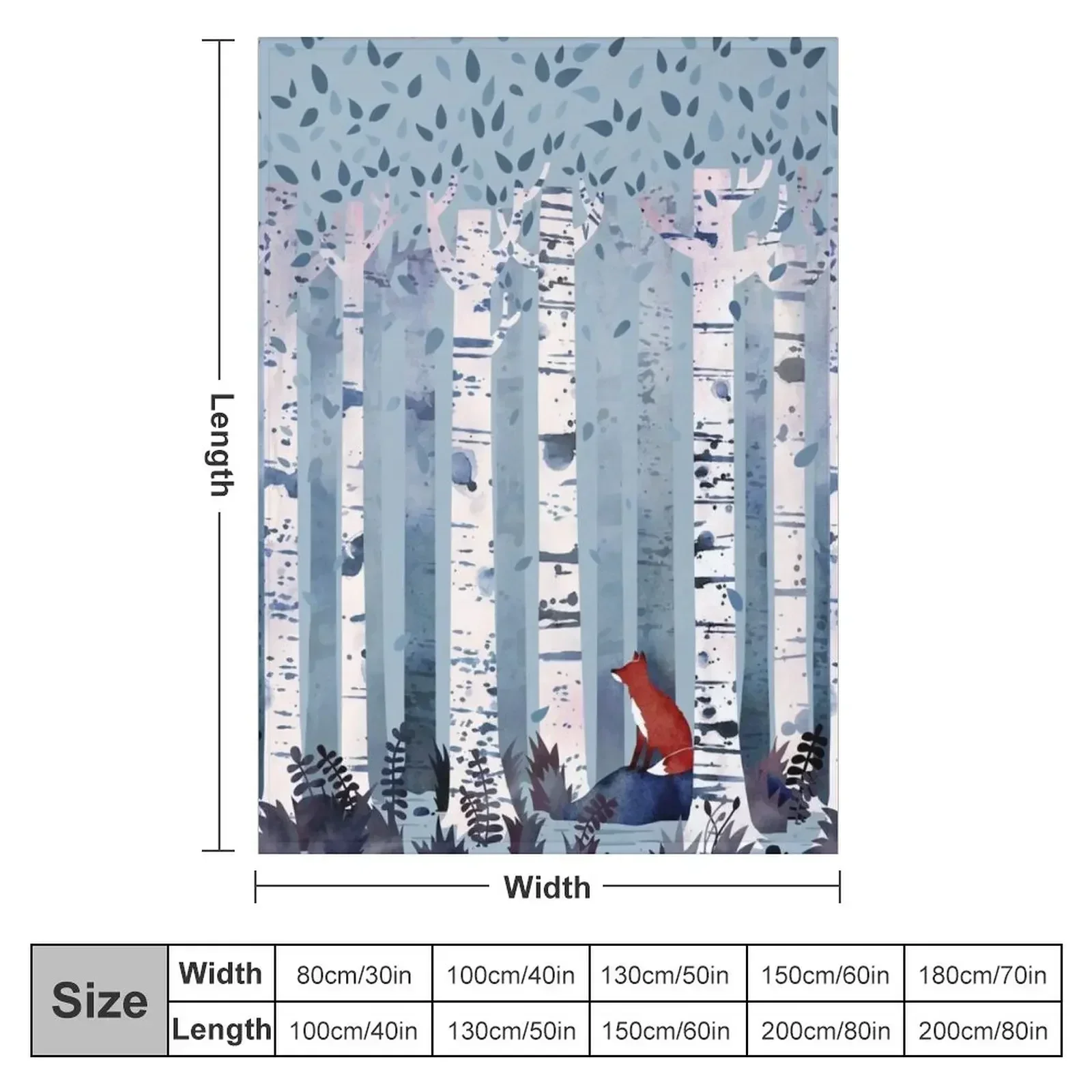 The Birches (in Blue) Throw Blanket Fashion Sofas bed plaid For Sofa Thin Luxury Brand Sofa Quilt Extra Large Throw Blankets