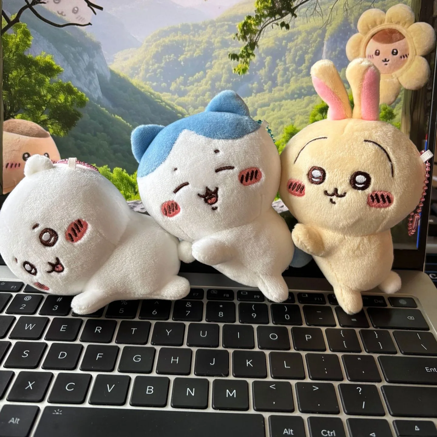 

Cute-Chiikawa Hachiware Usagi 12cm plush toy pendant, lying posture backpack pendant keychain birthday gift