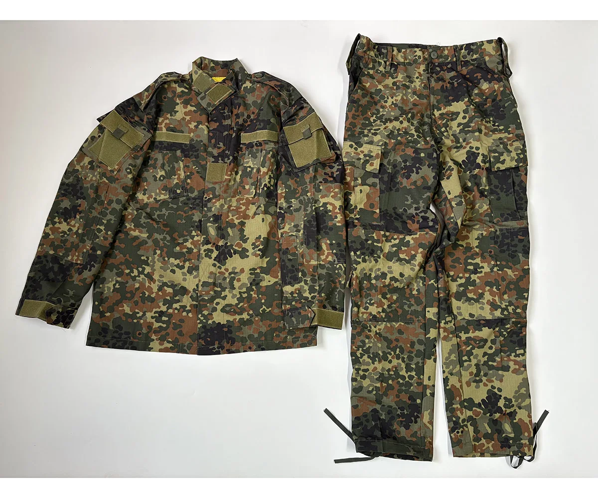 Uniforme de entrenamiento de jungla de camuflaje alemán, traje de campo ACU, conjunto de punto de jungla Flecktarn para hombres, traje de entrenamiento de campo, conjunto ACU de combate