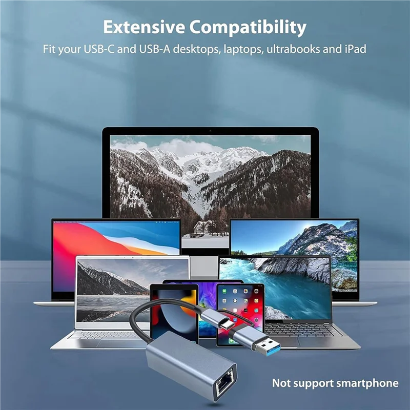 محول USB 3.0 إلى إيثرنت عملي مع USB C إلى RJ45 جيجابت LAN 1000 ميجابت في الثانية شبكة سلكية، محول شبكة، لنظام التشغيل Windows Easy #4