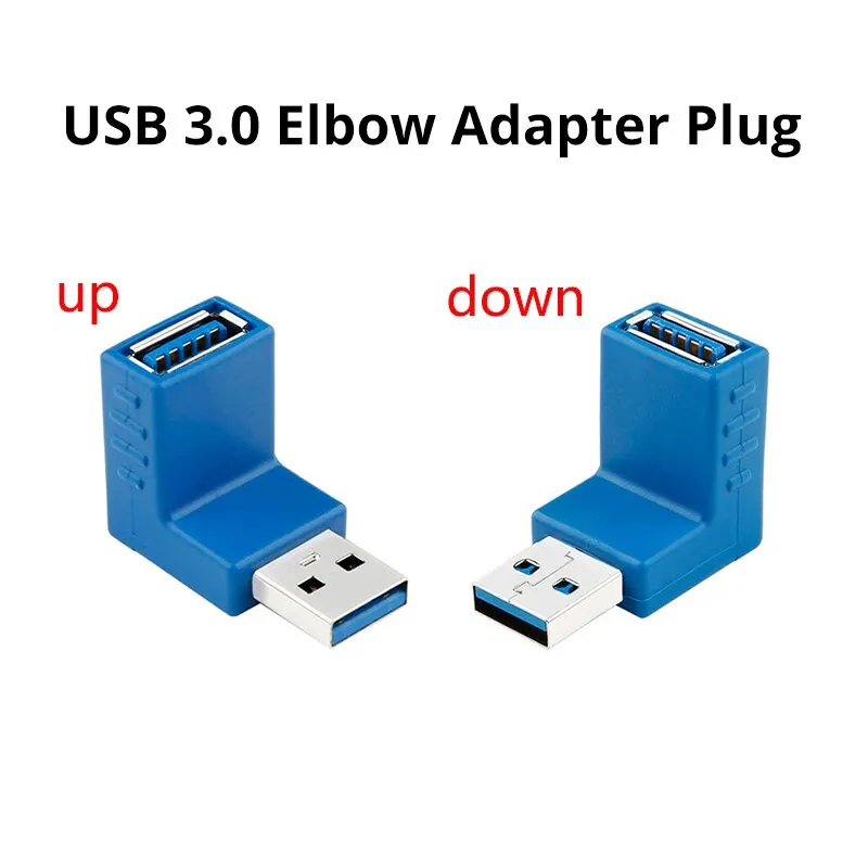 Newest Hot USB Male To Female Left Angle 90 Degree Turn Adapter USB3.0 Male To Female Elbow AdapterPlug