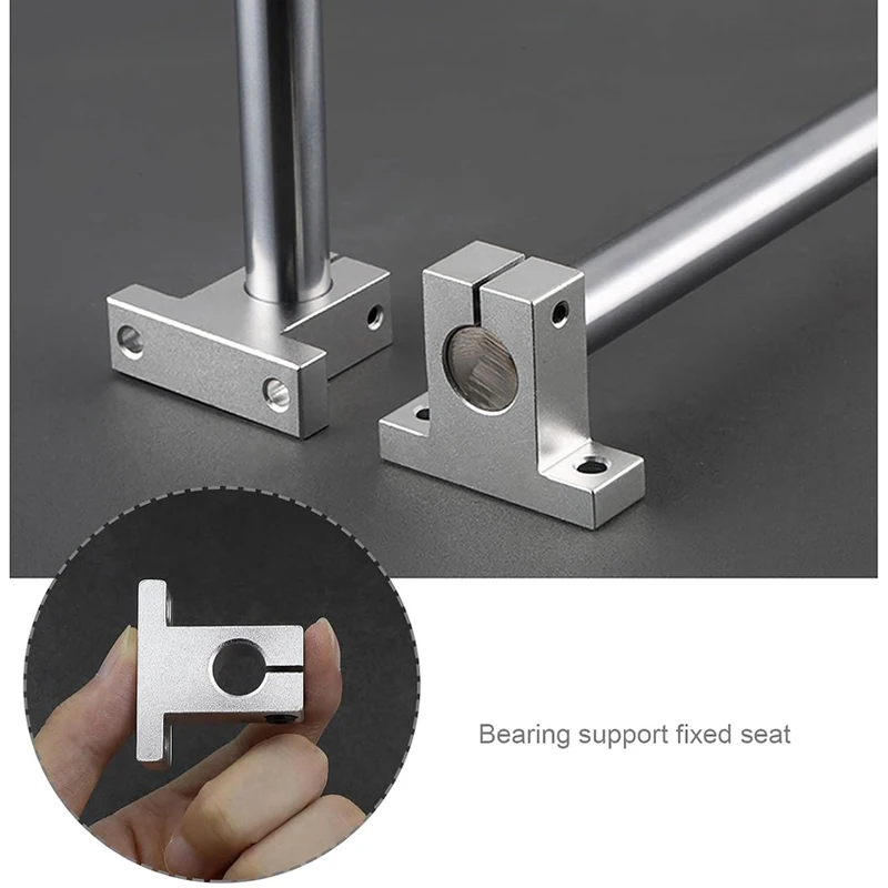4er-Set SK6 SK8 SK10 SK12 SK16 8mm Linearlager-Schienenhalterung für CNC-Fräser, 3D-Drucker XYZ-Tisch, Bewegungsschienen-Klemmhalterung – Detail 2
