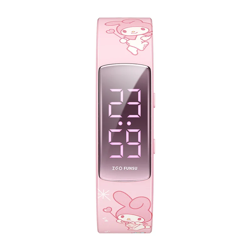 Miniso Melody Kuromi Square Watch Girl Sports Cartoon Waterproof Cute Girl Square School Children Smart Bracelet Birthday Gift