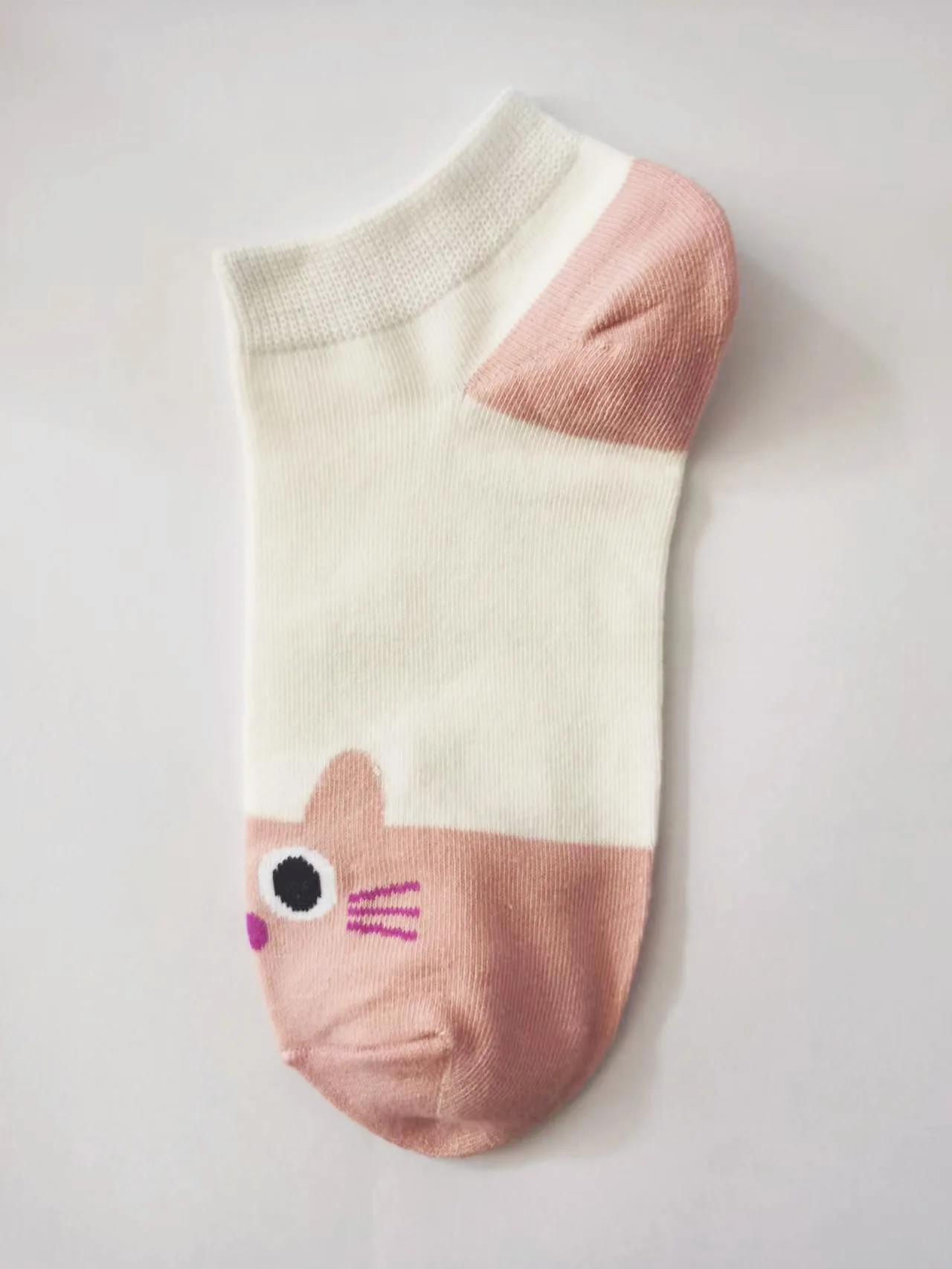 5 Pairs Women's Short Tube Socks Pink Cat Thin Four Seasons Cute Boat Sockslow Top Ins Trendy Socks image 6