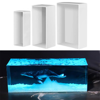 Rectangle Silicone Molds for Epoxy Resin Cuboid Moulds with Wooden Support Deep Casting for Preserving Flowers Insect Specimens