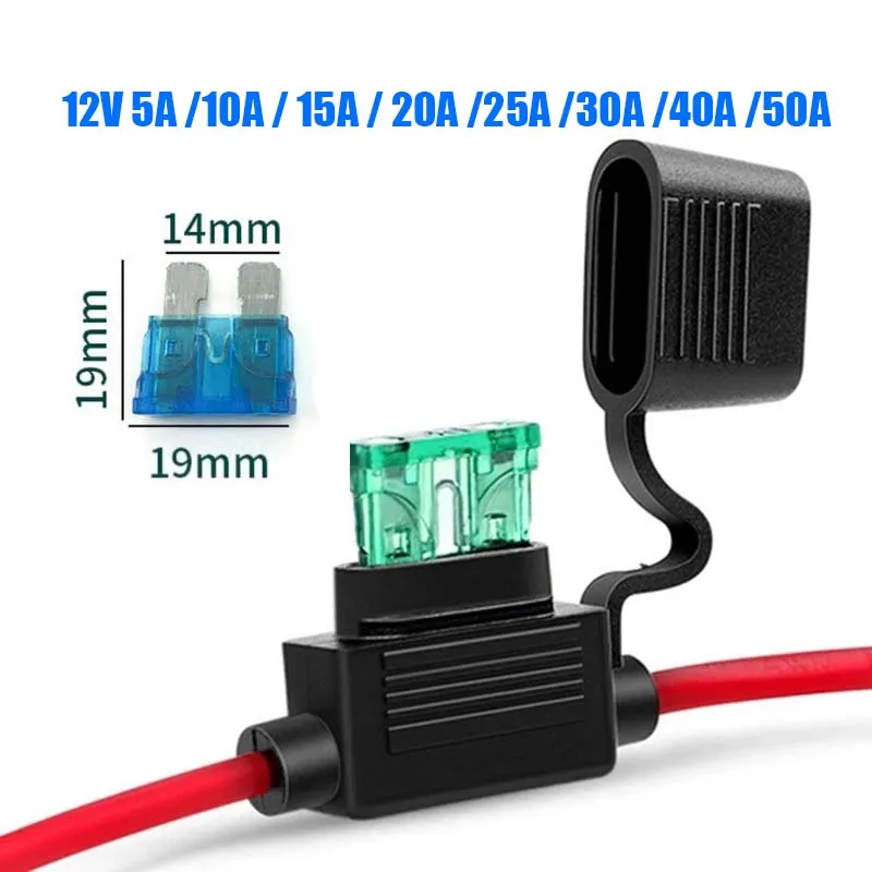 

Car Fuse Holder Mini Blade Adapter Splash-proof Box for 12V 30A In Line Cutoff Switch Socket Damp Proof Waterproof Air Fusible