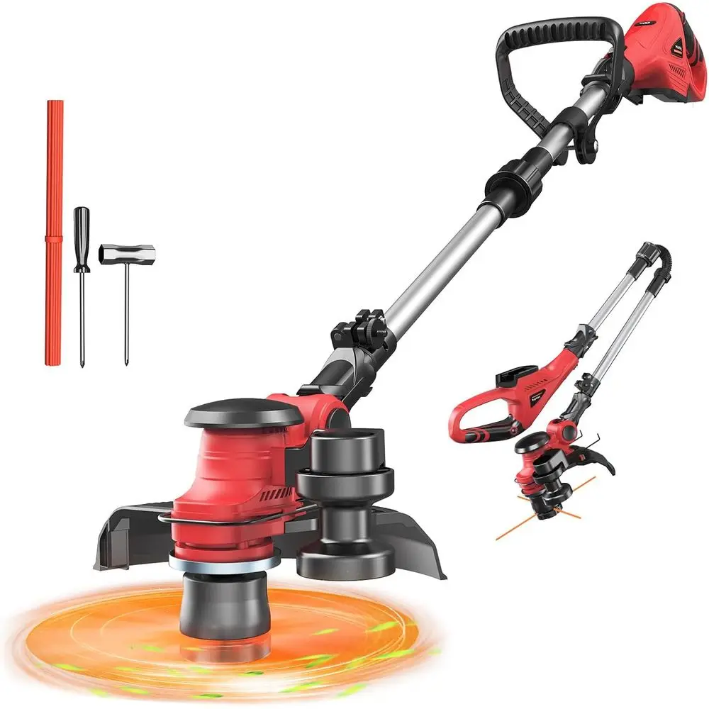 18V Cordless String Trimmer 3 in 1 Weed Eater with Brushless Motor & Battery Level Display, Electric Weed Wacker/Edger Trimmer,