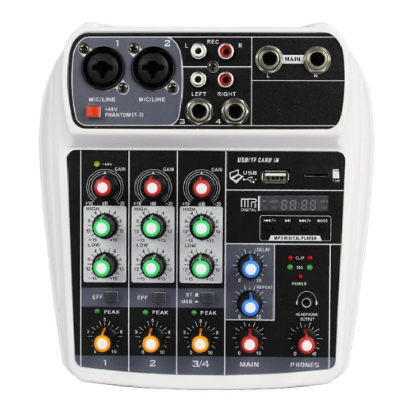 Hot selling portable usb audio interface 4 channel recording mixer for music and podcasting