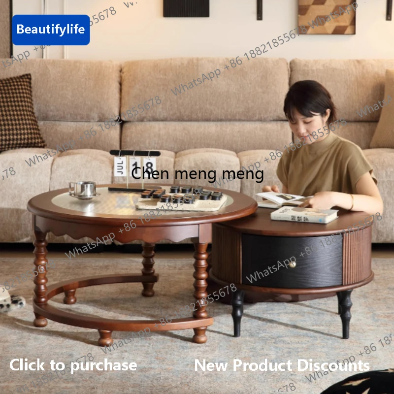 

Органайзер для промышленной кухни C139: деревянный столик с выдвижными ящиками, кофейный столик, экономия пространства, уникальный дизайн, мебель для патио