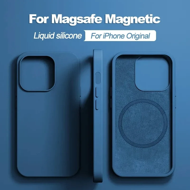 Funda de silicona líquida para iPhone 17 Pro Max para Magsafe para Apple iPhone 17 Air carga inalámbrica magnética cubierta trasera suave 2