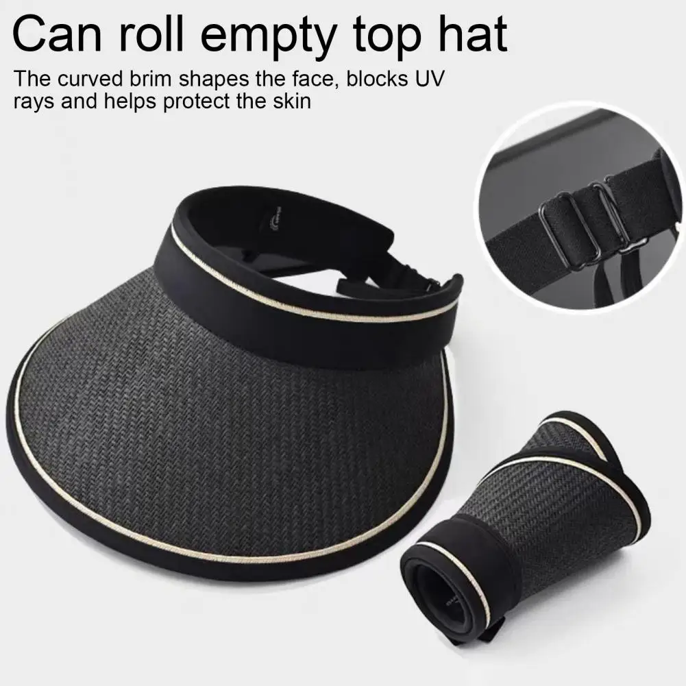 

Braided Sun Hat Stylish Women's Wide Brim Sun Hat with Adjustable Buckle for Outdoor Foldable Anti uv for Travel