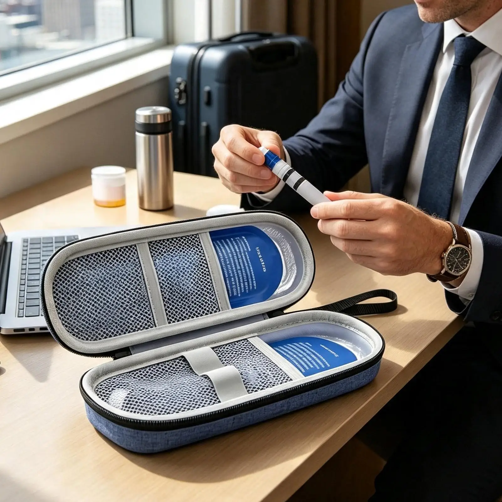 Medication Cooler Case Medication Pen Organizer Bag Peptide Vial Cooler Bag For Women Men Travelers Patients Caregivers Camping