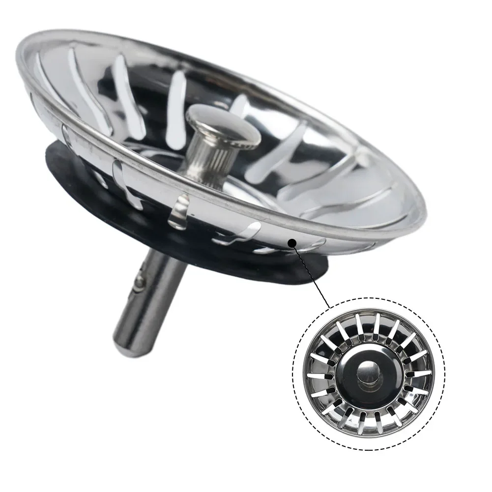 

Stainless Steel Replacement Kitchen Sink Strainer Waste Drain Plug 80mm, Easy To Install, Effortless Maintenance