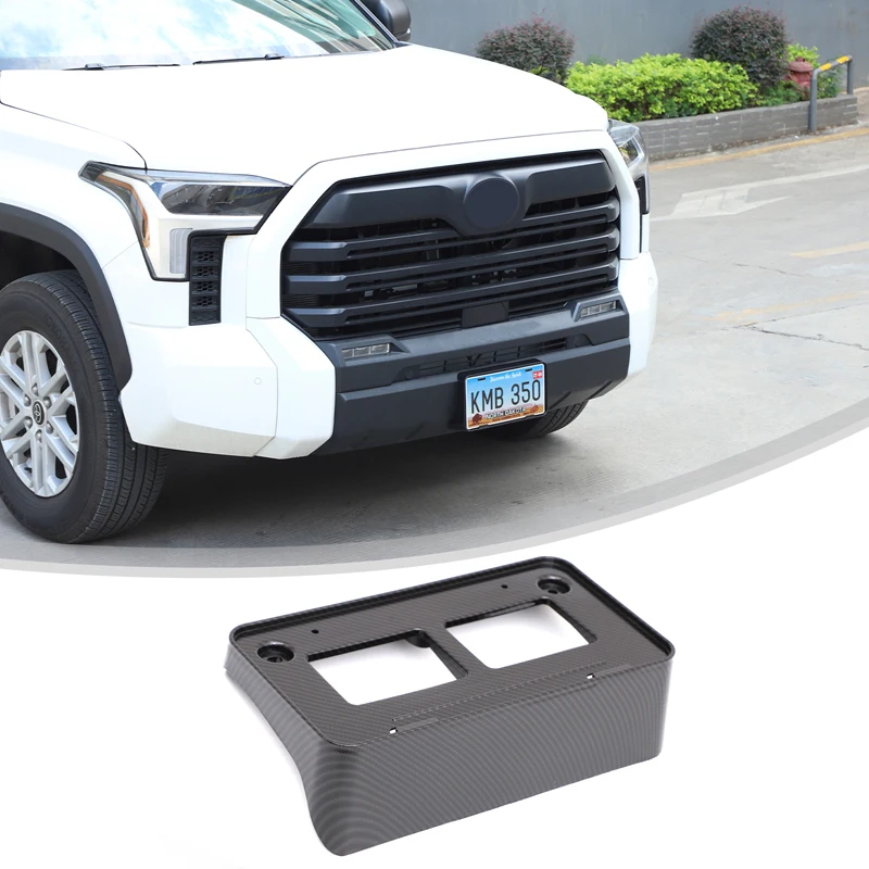

For Toyota Tundra 2022-2023 ABS Black Front Bumper License Plate Holder Car Accessories