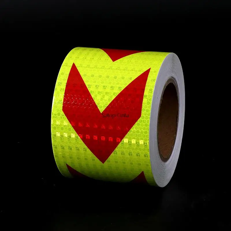 Satop Cinta Arrow Reflective Tape 4 Inch*33FT Waterproof Reflector Sticker Adhesive High Visibility Fluorescent Red Film For Car