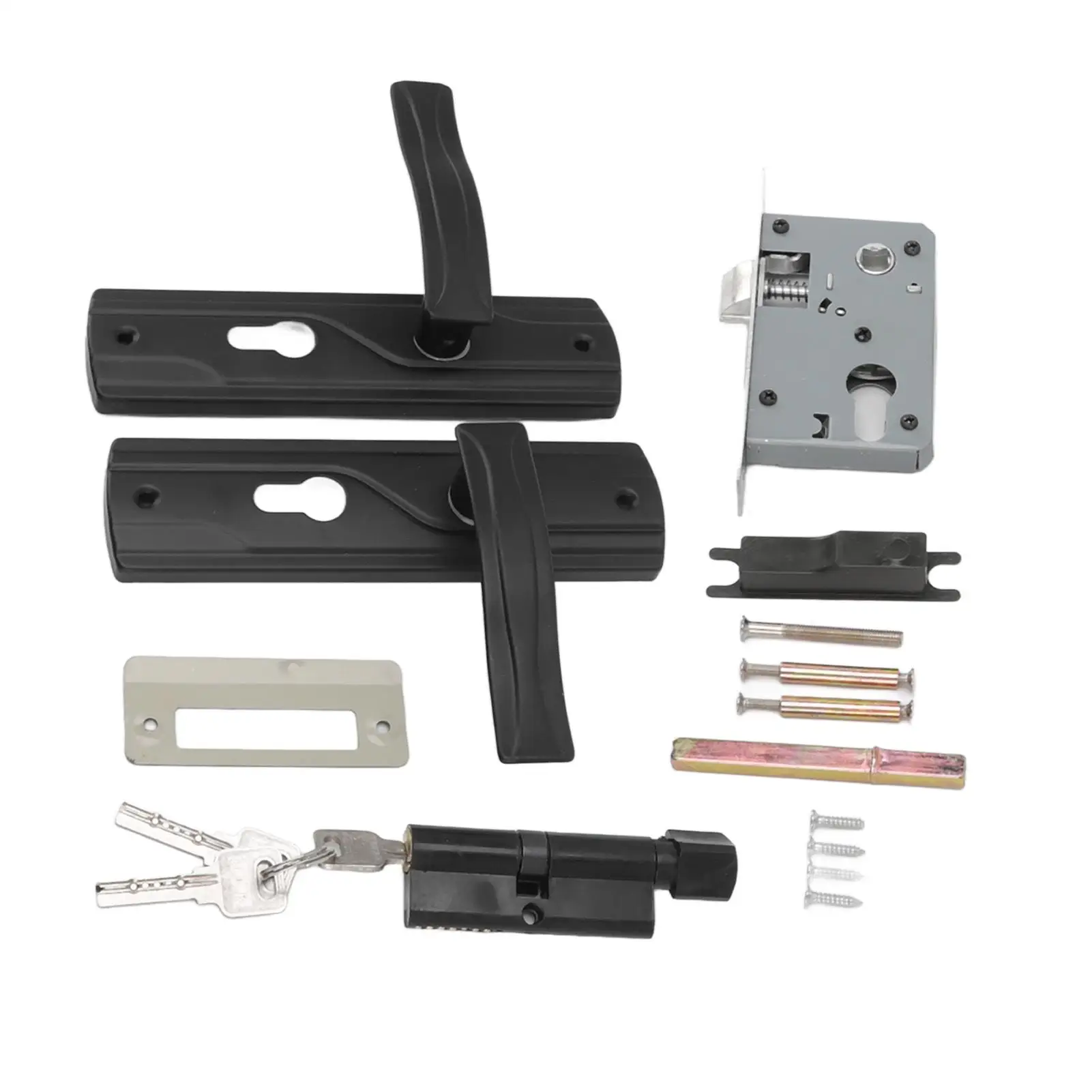 Universal Door Handle Lock Set Manganese Steel Silent Bearing with Keys for home Office Hotel