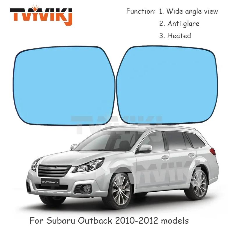 1 pair 2 PCS heated Side rearview mirror blue glass lens For Subaru Outback 2010 2011 2012 wide angle view anti glare car mirror