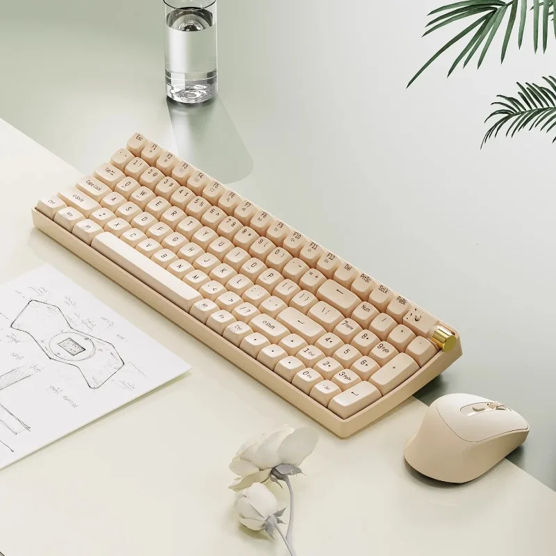 

Новый комплект механической клавиатуры и мыши Dream Family Xiaoqiao Bluetooth, изготовленный на заказ беспроводной многорежимный женский комплект высокой красоты для офиса