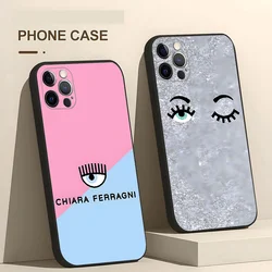 Hot Ferragnie-s Eyes Chiara Phone Case 2023 For IPhone 15 14 12 13 11 Pro Max Mini X XR XS Max 7 8 Plus New Black Silicon Cover